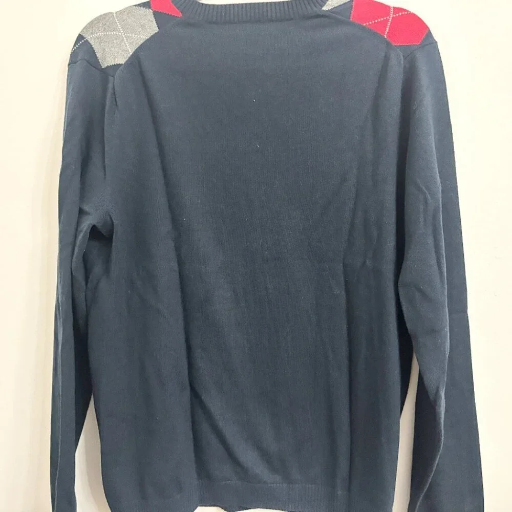 EUC Banana Republic Cashmere & Cottom V Neck Argyle Long Sleeve Sweater - Small